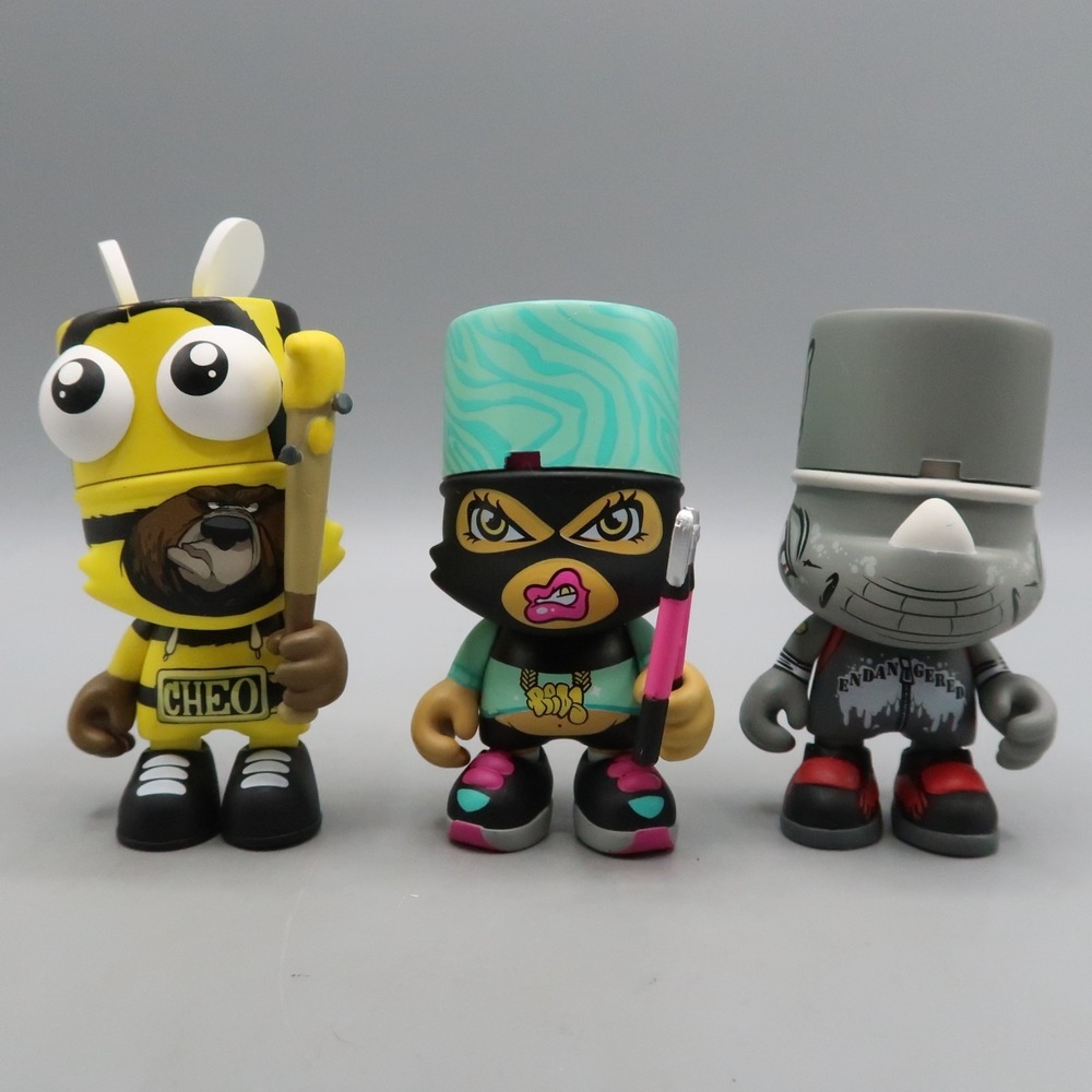 3 Superplastic Janky Figure Lot Choe‎ Bee, Reds , Rumpus Rhino